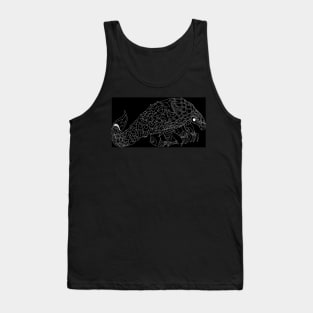 pangolin ecopop chinese armadillo in tribal pattern art Tank Top